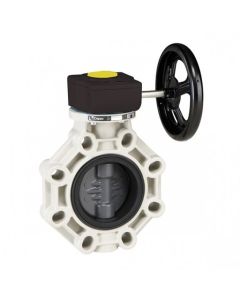 Válvula de mariposa Serie Industrial PVC eje inox EPDM con reductor Cepex